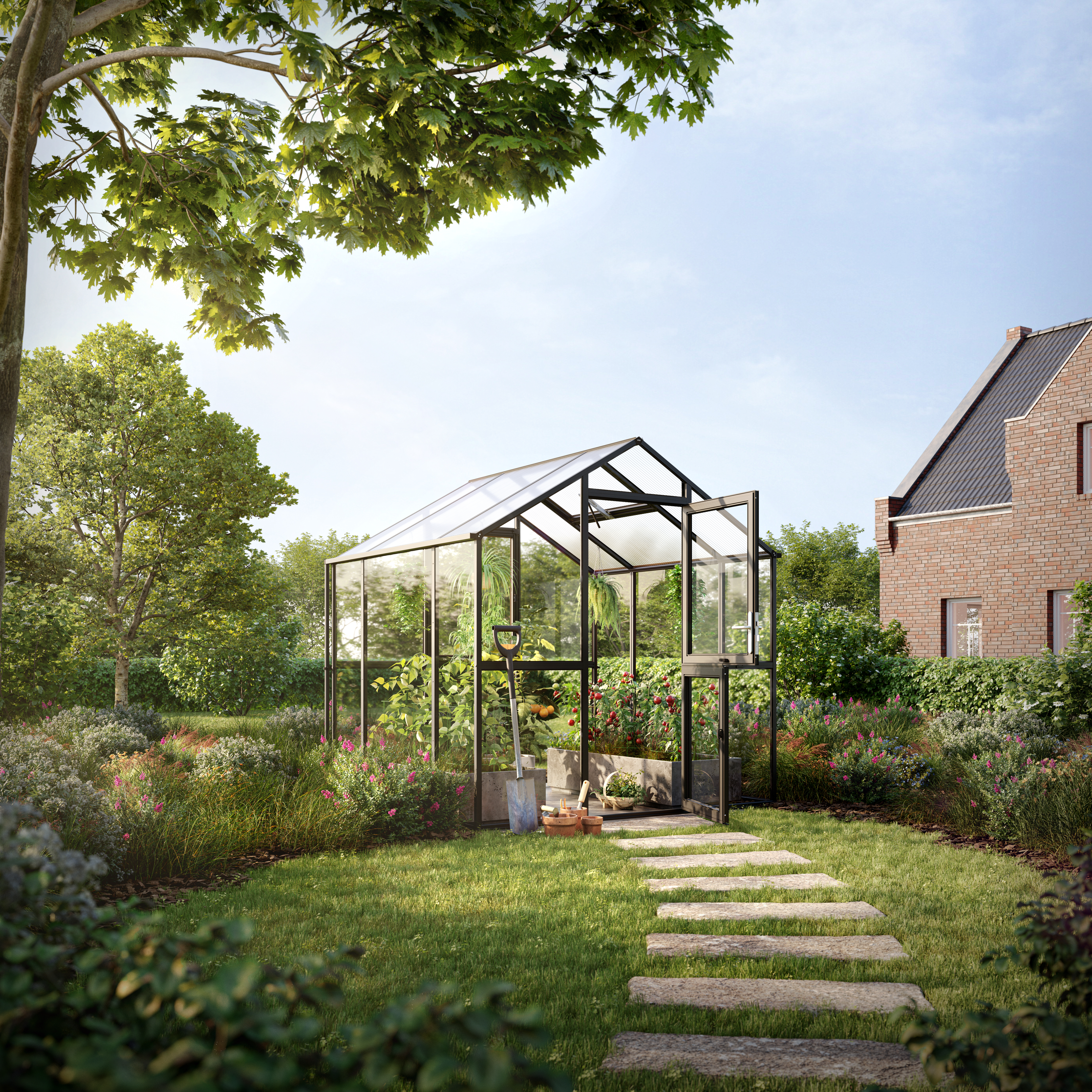 KGT Gewächshaus Aptasia Typ III-small anthrazit / grau