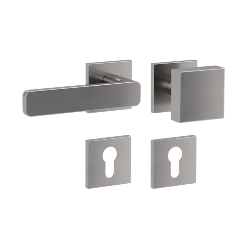 Griffwerk Wechselgarnitur VAYA 265 MINIMAL MODERN fast2fix Fast2Fix Rosetten eckig Knopf SQUARE Samtgrau L