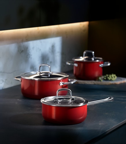 WMF Topf-Set Fuisontec Compact Red 3-tlg.