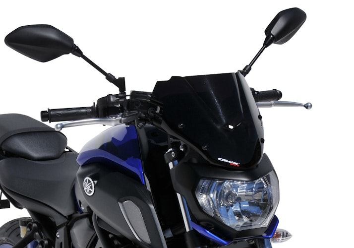 ERMAX Naked-Bike-Scheibe Sport Acrylic durchsichtig Schwarz getönt für YAMAHA MT-07