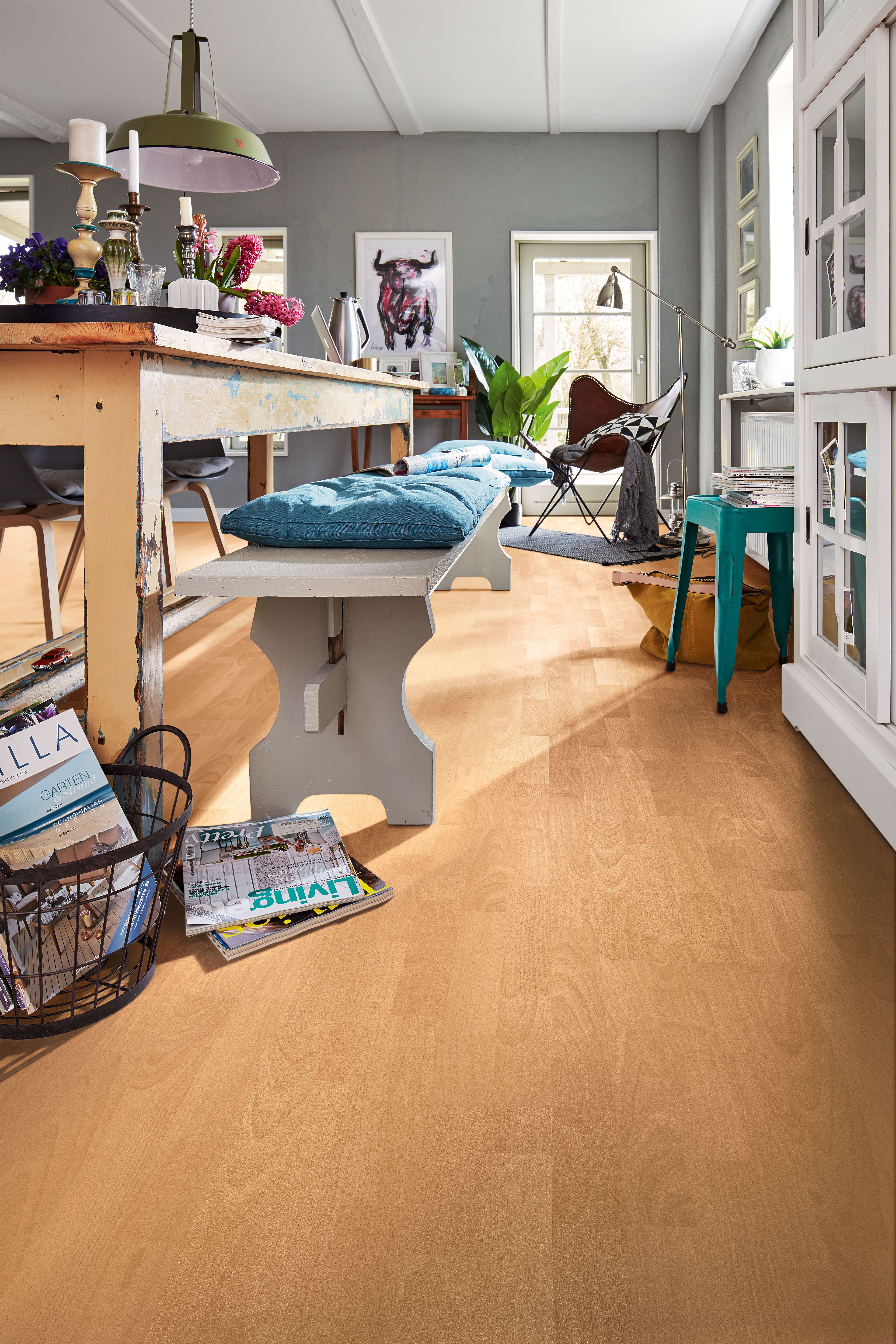 MEISTER  Laminatboden MeisterDesign. laminate LC 150  Buche 3-St 6201 - 1288 mm - ohne Trittschalldämmung