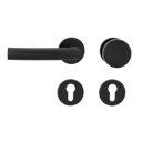 Vorschaubild Griffwerk Wechselgarnitur VAYA 178 LORITA fast2fix Fast2Fix Rosetten rund Knopf R2 Graphitschwarz L