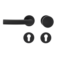 Griffwerk Wechselgarnitur VAYA 178 LORITA fast2fix Fast2Fix Rosetten rund Knopf R2 Graphitschwarz L