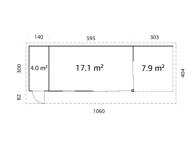 Palmako Gartenhaus Andrea 21,1 + 7,9 m² Slide - 44 mm