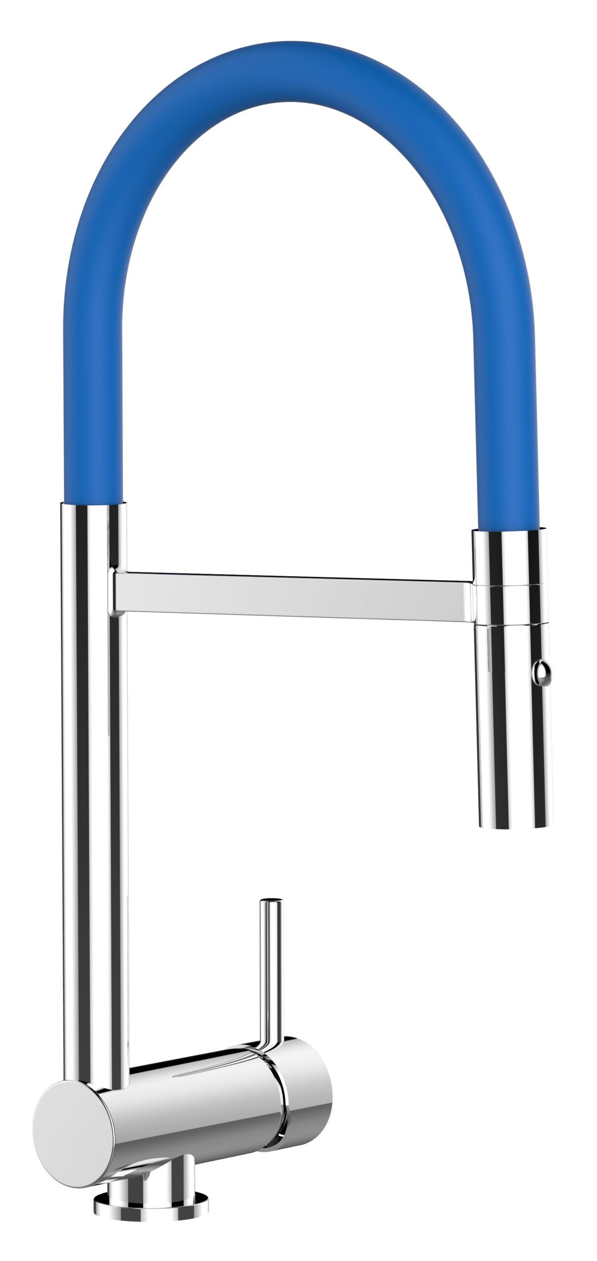 Wasserhahn Vorfenster Küchenarmatur, Umklappbar 6 CM, mit 360° schwenkbarem Auslauf, abnehmbare 2 strahl Handbrause, Verchromt / Blau
