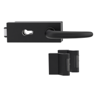 Griffwerk PURISTO S -Graphitschwarz Ganzglastürbeschlagset -3-teiliger Bandsatz -mit Griff DESM ULMER GRIFF -GSC -PZ