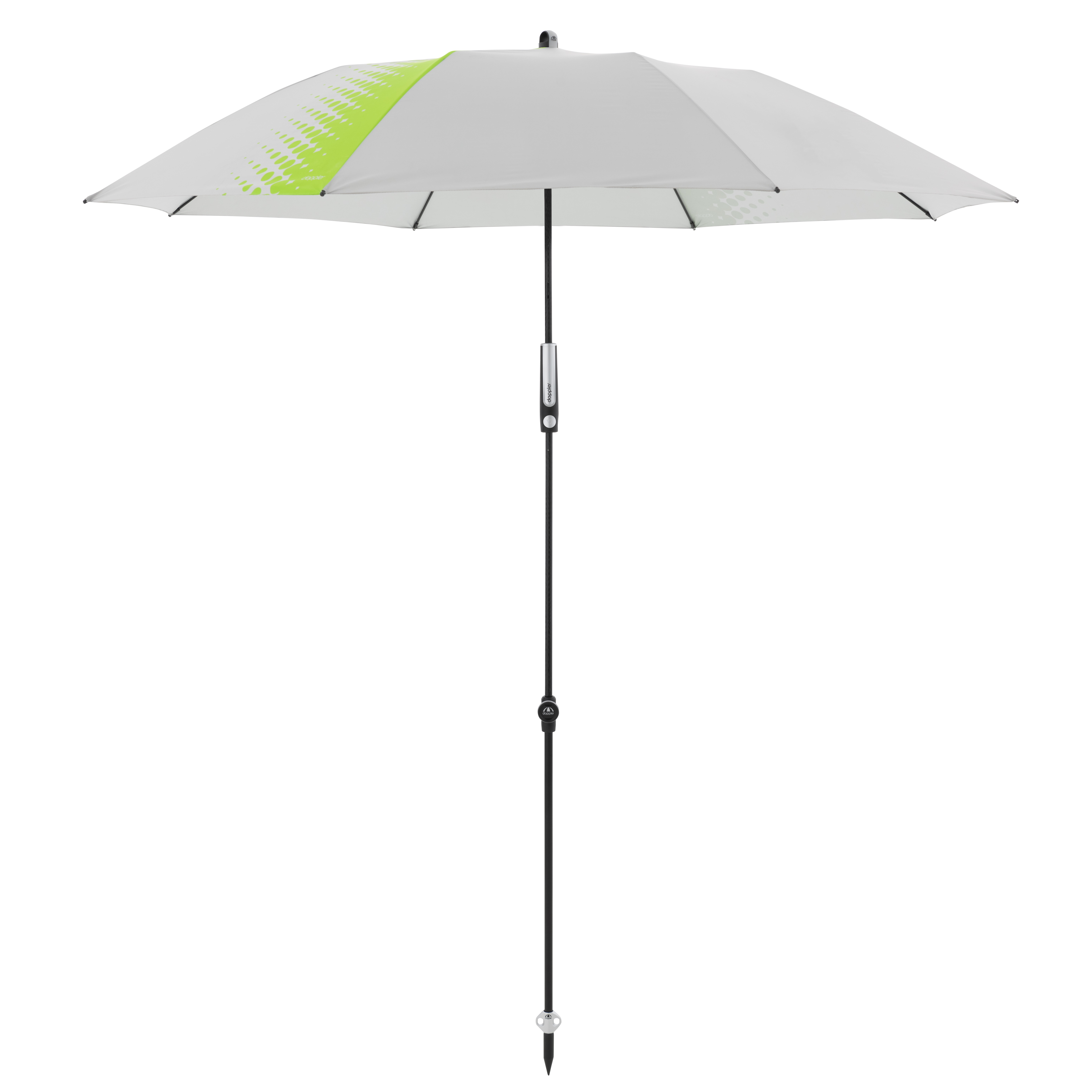 doppler Mittelmastschirm EXPERT 160 Manual Multi, Aluminium Anthrazit / 100 % Polyester 70 g/m² Hellgrau / Apfelgrün