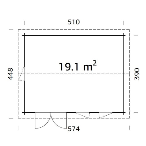 Palmako Gartenhaus Iris 19,1 m² - 44 mm