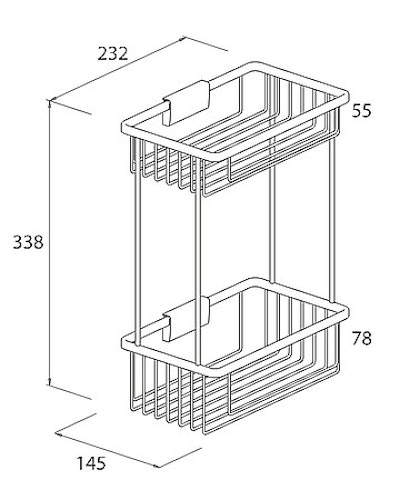 Bravat Duschkorb London - 2 Etagen, chrom