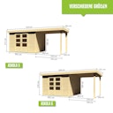 Vorschaubild Karibu Woodfeeling Gartenhaus Askola 2/3/3,5/4/5/6 mit 240 cm Schleppdach