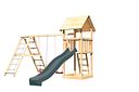 Vorschaubild Akubi Kinderspielturm Lotti inkl. Wellenrutsche und Doppelschaukelanbau mit Klettergerüst (Set C)