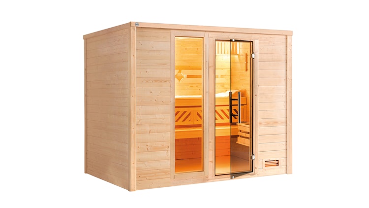 Weka Premium Massivholzsauna Bergen 3 Familiensauna - 45 mm