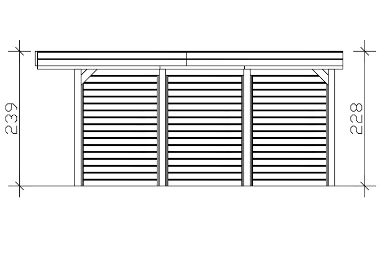 Skan Holz Carport Friesland 320x555 cm inkl. Seiten- und Rückwand Set A