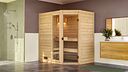 Vorschaubild Weka Massivholzsauna Valida Eck Gr. 1 mit Glastür+Fenster Sparset 1 - "Alles dabei" inkl. gratis Sauna-Set im Wert von 70,99 €