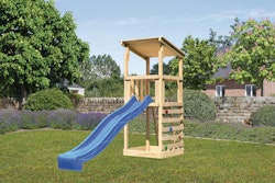 Akubi Kinderspielturm Anna mit Pultdach inkl. Wellenrutsche und Kletterwand