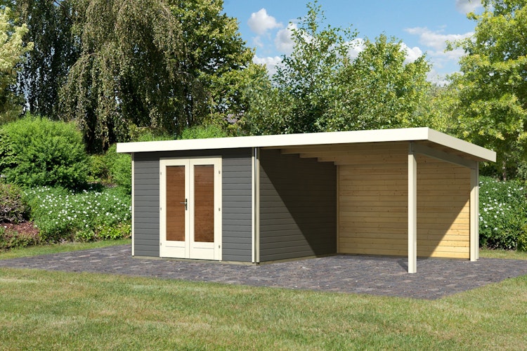 Karibu Premium Gartenhaus Radeburg 1 - 40 mm (Homeoffice-Gartenhaus)