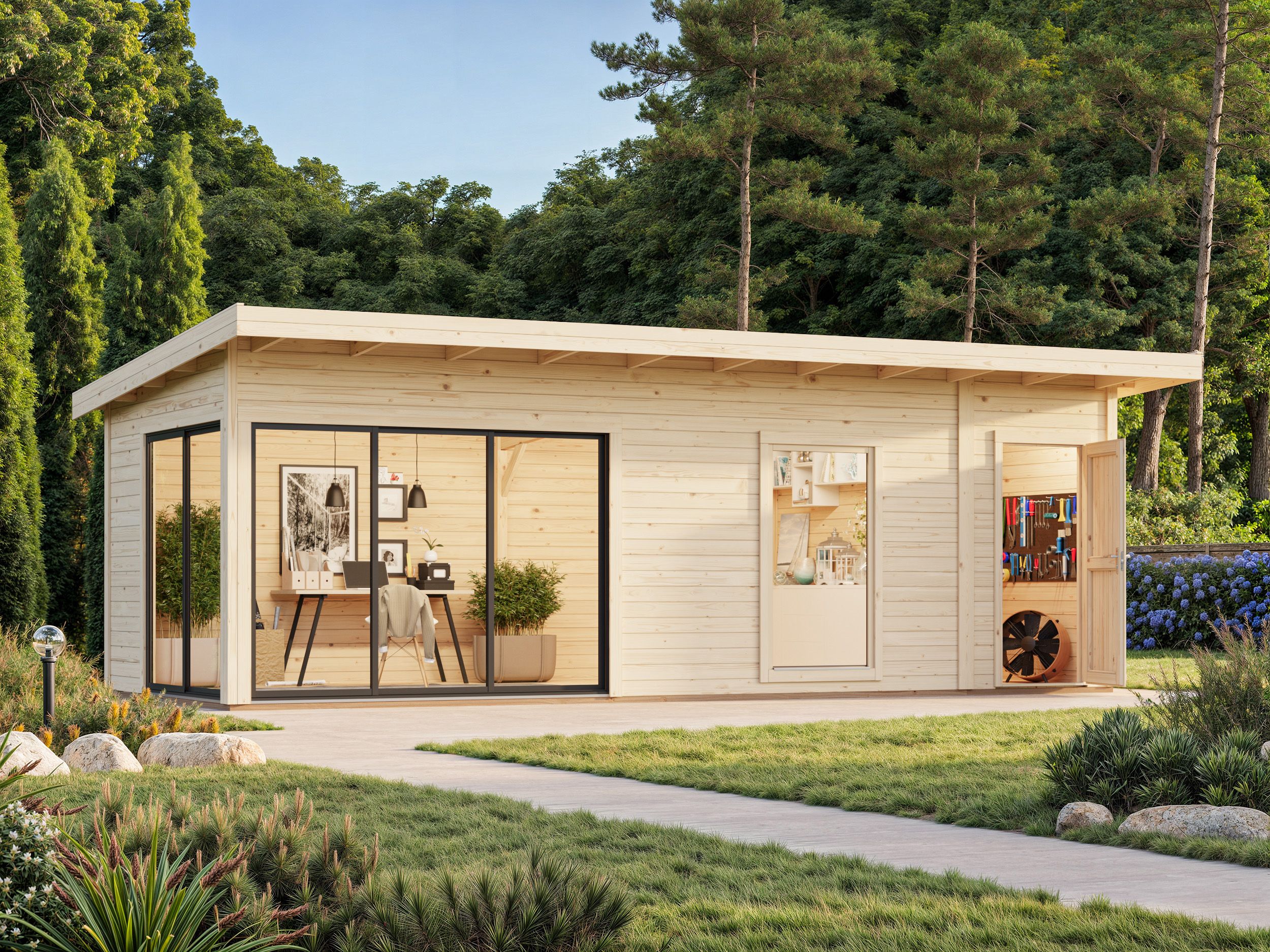 Palmako Gartenhaus Andrea 21,1 m² Slide Plus - 44 mm