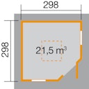 Vorschaubild Weka 28 mm Gartenhaus 149 A 5-Eck mit Dachaufsatz
