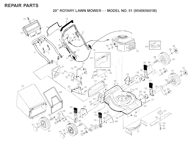 Husqvarna Rasenmäher gelegentliche Nutzung 51, 954065601B, 1995-03