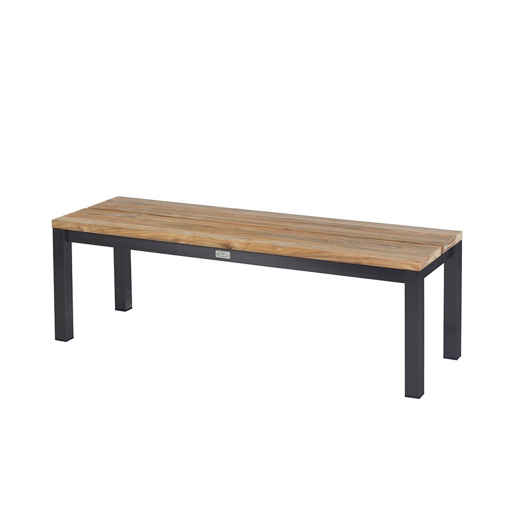 Diamond Garden Bank RAVENNA, Edelstahl Dunkelgrau / Recycled Teak