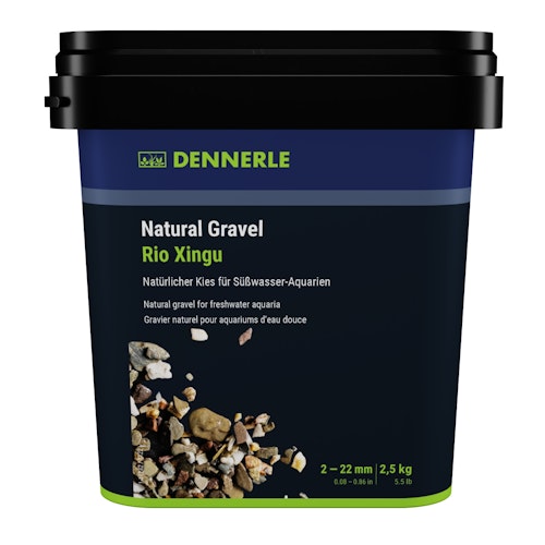 DENNERLE Natural Gravel Rio Xingu 2-22 Millimeter  2,5 Kilogramm Aquarieneinrichtung