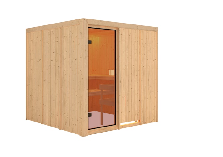 Karibu Woodfeeling Sauna Oulu - 68 mm Aktionssauna inkl. gratis Sauna-Zubehörset im Wert von 234,94 €