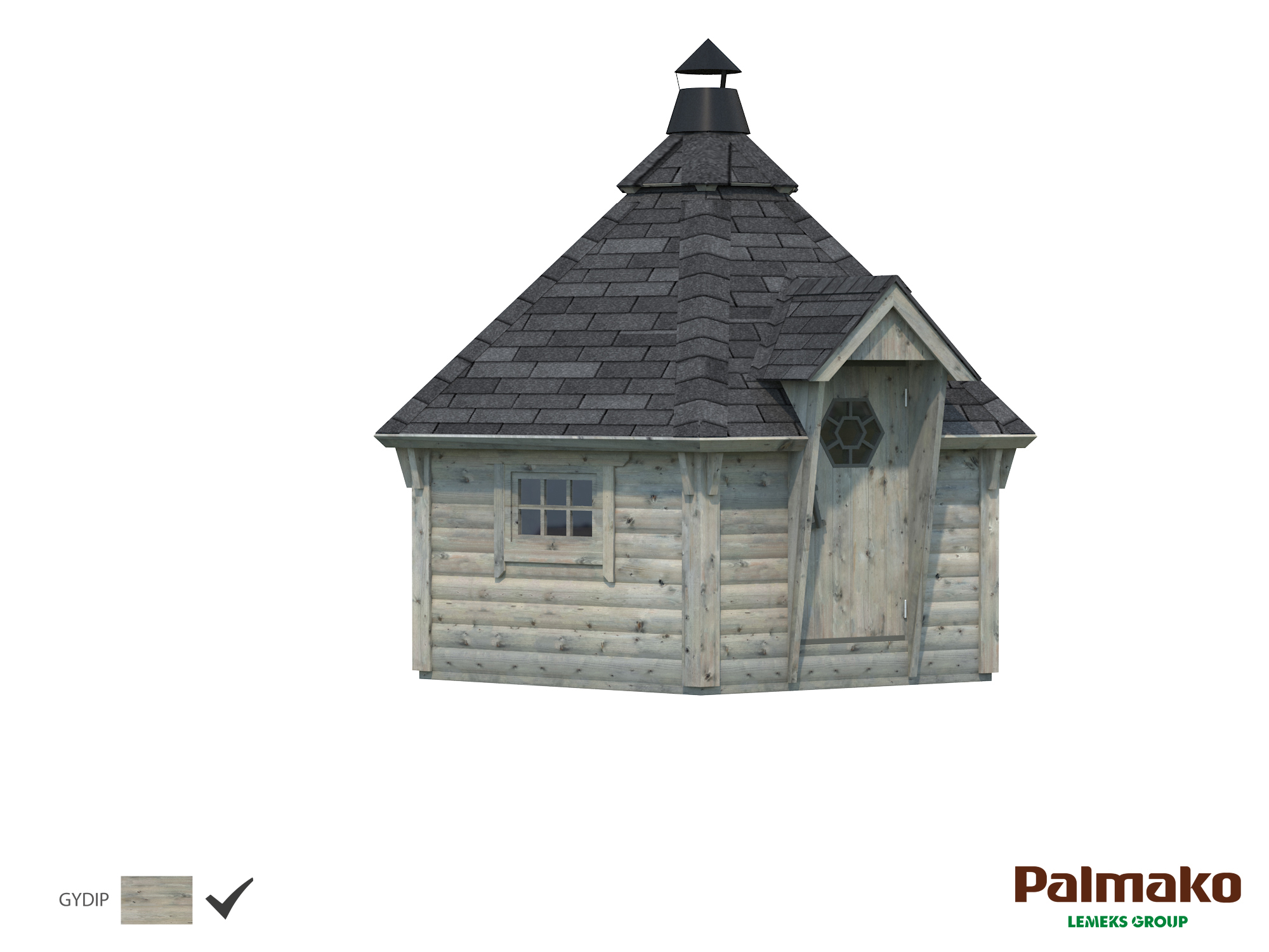 Palmako Grillkota Eva 8,7 m² - 44 mm Grau tauchimprägniert