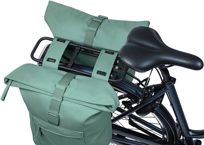 Basil Doppeltasche Brooklyn 41 Liter grün,silber