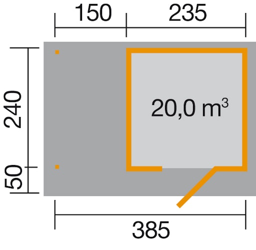 Weka Gartenhaus Designhaus wekaLine 172 A mit Anbau (150 cm)
