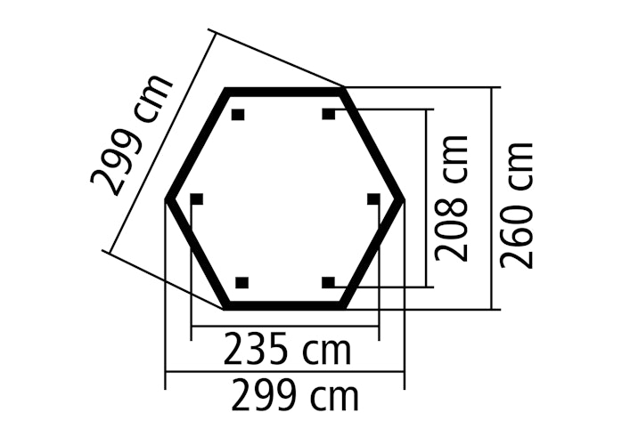 Karibu 6-Eck Pavillon Lissabon kesseldruckimprägniert
