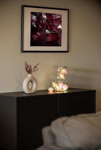 Konstsmide Weihnachtsbeleuchtung Dekolichterkette Diamanten 10 warmweiße LEDs in Kristalloptik, batteriebetrieben