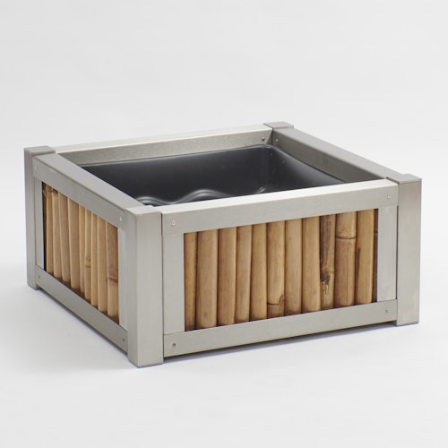 BambusBASIS Terrassenteich Edelstahl mit verschiedenen Bambusfüllungen