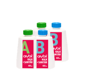 Arvox Pro Kalk + Sanitär 2-Komponenten-Reiniger Twin 2 x Nachfüllset je 2 x 0,4 L