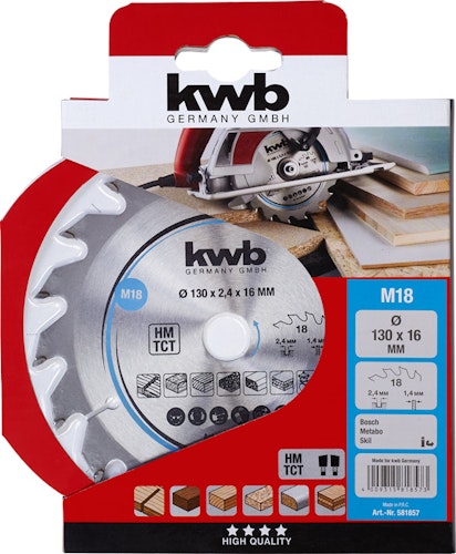 kwb Sägebl HM Mittel 130x16 Z18 581857
