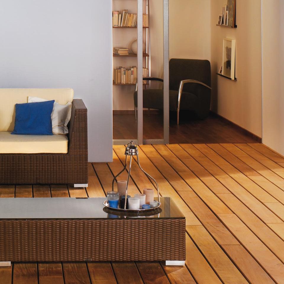 OSMO Terrassendiele Garapa glatt / glatt Natursortierung