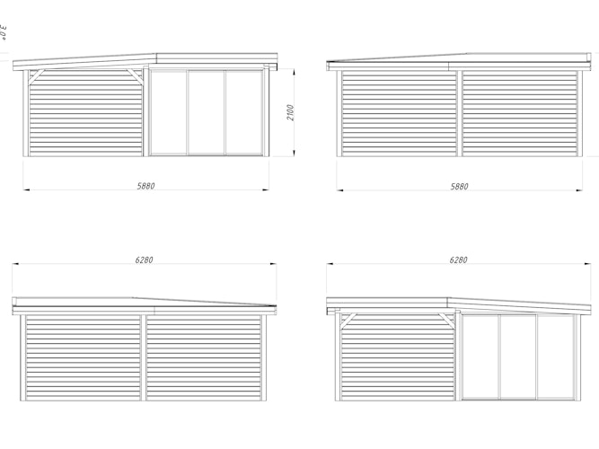 Palmako Carport/Pavillon Connect Lenna 24,9 m² Set 412 Slide