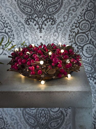 Konstsmide Weihnachtsbeleuchtung  LED Globelichterkette 50 warmweiße Dioden