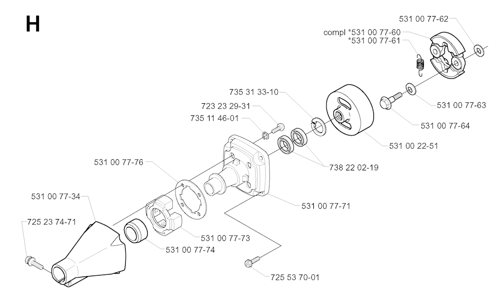 Explosionszeichnung Ersatzteile