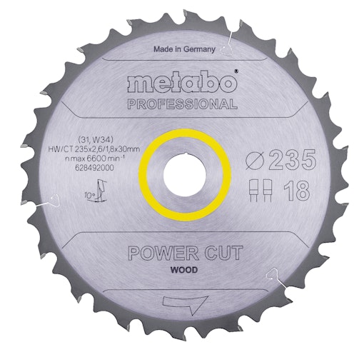 Metabo Sägeblatt "power cut wood - professional"235x2,6/1,8x30Z18 FZ/FA 10°