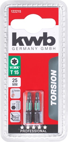 kwb 2 Bits 25mm Torx 15 Torsion SB 122215