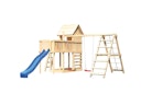 Vorschaubild Akubi Stelzenhaus Frieda mit Wellenrutsche, Doppelschaukelanbau, Klettergerüst, Anbauplattform und Kletterwand inkl. gratis Akubi Farbsystem
