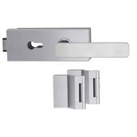 Griffwerk PURISTO S -Edelstahl matt Ganzglastürbeschlagset -3-teiliger Bandsatz -mit Griff DESM MINIMAL MODERN -SG -PZ