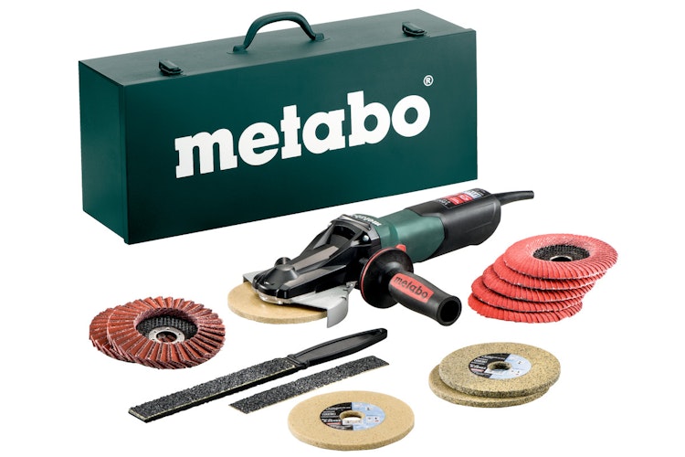 Metabo Flachkopf-Winkelschleifer WEVF 10-125 Quick Inox Set