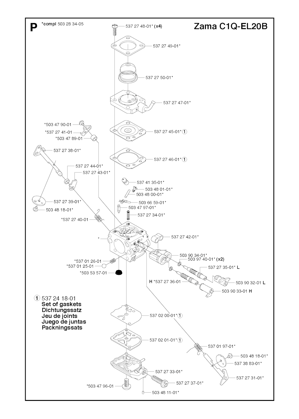 Explosionszeichnung Ersatzteile