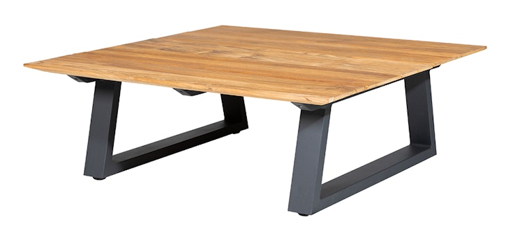 Diamond Garden Lounge-Set NORA Sun & Rain, Sofa + Hocker + Tisch, Aluminium / Teak / Tuvatextil (100 % Polyacryl)