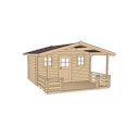 Weka 45 mm Gartenhaus 135 B mit Vordach +Terrasse