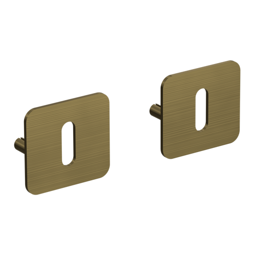 Griffwerk Schlüsselrosettenpaar ONE abgerundet Buntbart Flachrosette Gold matt