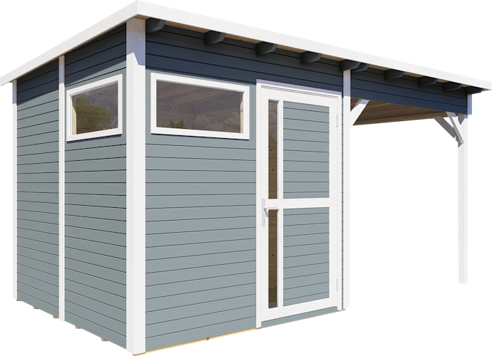 Bertilo Gartenhaus Pentus 2 Lounge inkl. Anbaudach - 19 mm