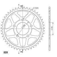 Supersprox Stahl-Kettenrad 525 47Z (Schwarz)