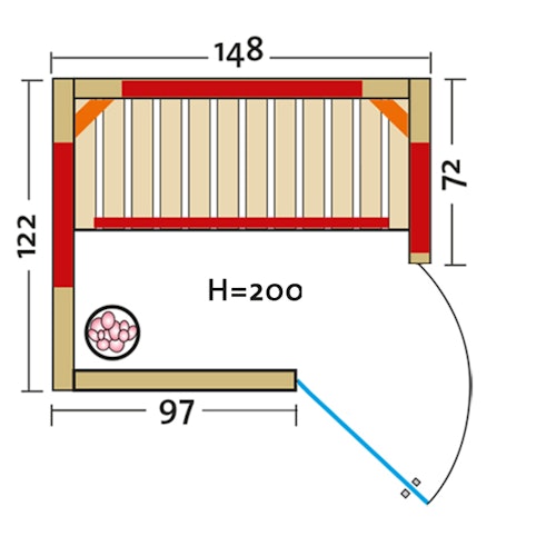 Infraworld Infrarotkabine TrioSol Natura 148 Ecke inkl. 5-teiligem gratis Zubehörset